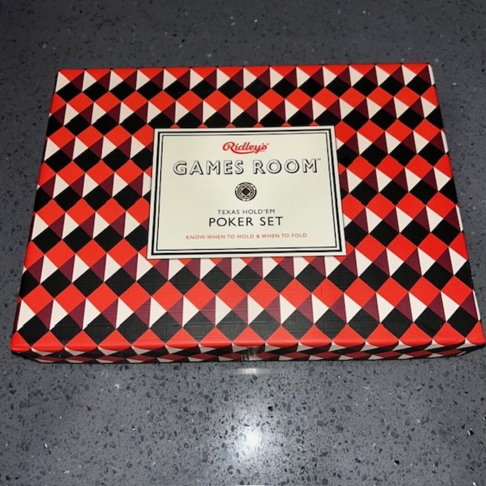 RIDLEY'S GAMES ROOM TEXAS HOLD' EM POKER SET NEW IN UNSEALED BOX